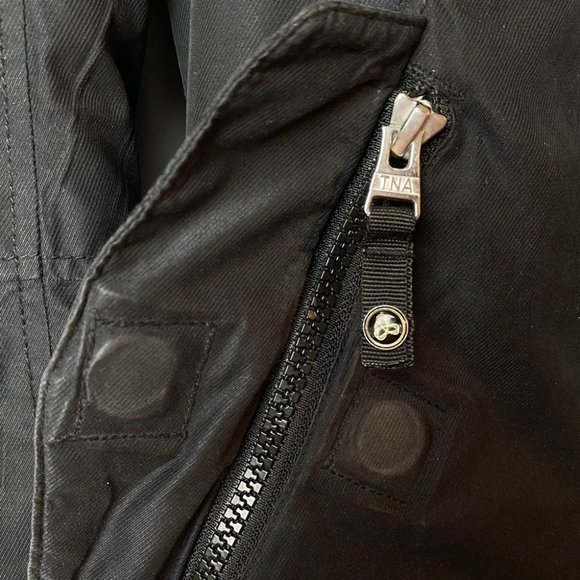 TNA Black Aspen Parka Long Brown Fur Trim Winter Jacket - Picture 12 of 16